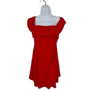 Silvia Heach Juniors Red Off Shoulder Fit and Flare Mini Dress‎ XXS